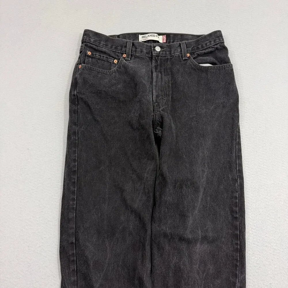 Vintage Levis 550 Relaxed Fit Jeans Men's 34x30 Black Denim y2k 2007 Western